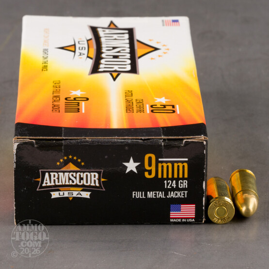 50rds – 9mm Armscor USA 124gr. FMJ Ammo