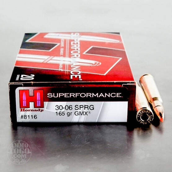 20rds - 30-06 Hornady 165gr. GMX Superformance Ammo