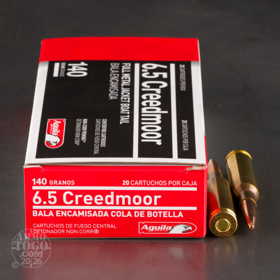 20rds – 6.5 Creedmoor Aguila 140gr. FMJBT Ammo