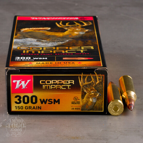 20rds – 300 WSM Winchester Copper Impact 150gr. Copper Extreme Point Ammo