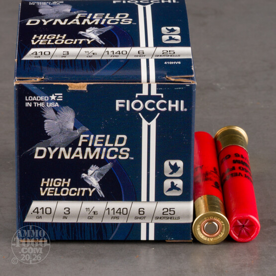 25rds – 410 Bore Fiocchi 3" 11/16oz. #6 Shot Ammo
