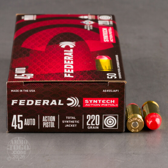 500rds – 45 ACP Federal Syntech Action Pistol 220gr. Total Synthetic Jacket FN Ammo
