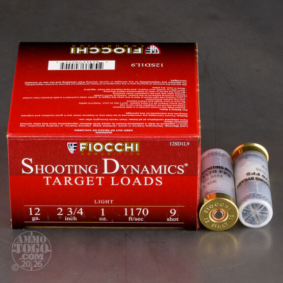 250rds – 12 Gauge Fiocchi 2-3/4" 1oz. #9 Shot Ammo