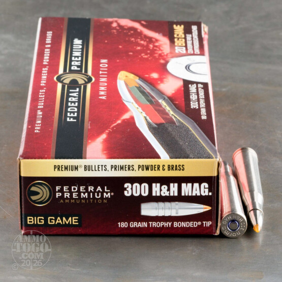 20rds - 300 H&H Federal Vital-Shok 180gr. Trophy Bonded Polymer Tip Ammo