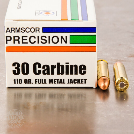 50rds - 30 Carbine Armscor 110gr. FMJ Ammo