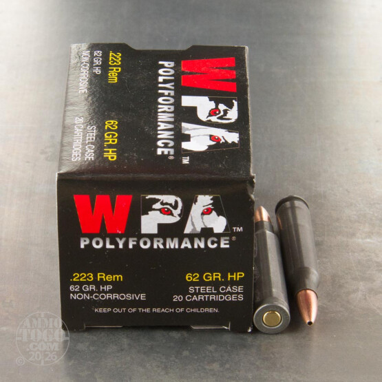 500rds - .223 Wolf 62gr. HP Ammo