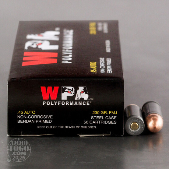 1000rds - 45 ACP WPA Polyformance 230gr. FMJ Ammo