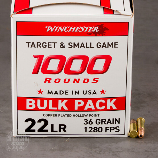 1000rds – 22 LR Winchester USA 36gr. CPHP Ammo
