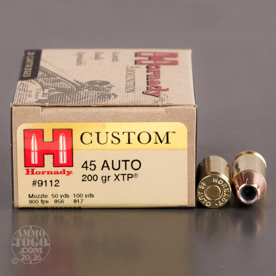 20rds - 45 ACP Hornady XTP 200gr. HP Ammo