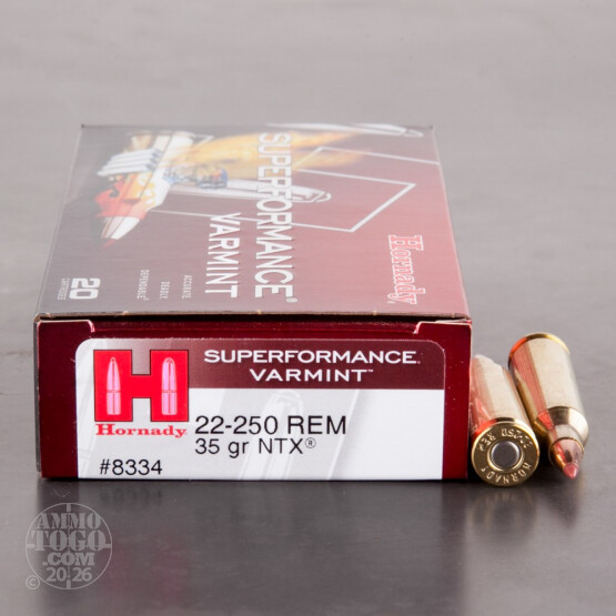 20rds - 22-250 Hornady Superformance Varmint 35gr. NTX Polymer Tip Ammo