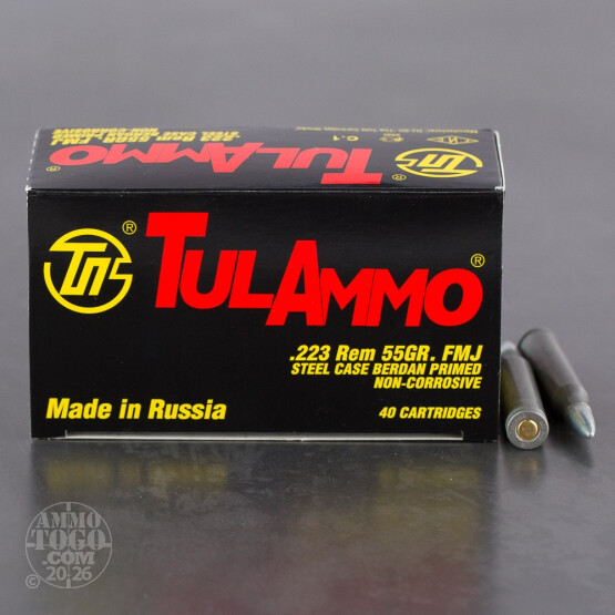 40rds – 223 Tula 55gr. FMJ Ammo