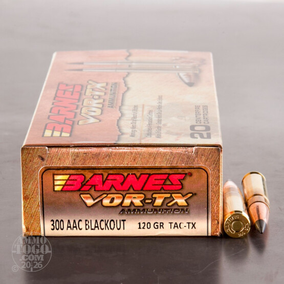 200rds – 300 AAC Blackout Barnes VOR-TX 120gr. TAC-TX BT Ammo