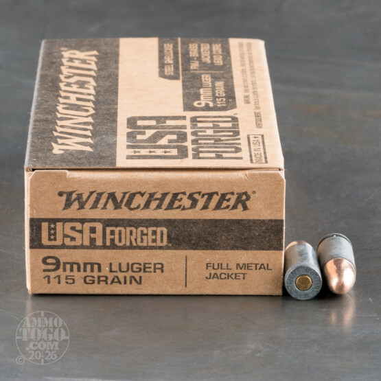 50rds – 9mm Winchester USA Forged 115gr. FMJ Ammo