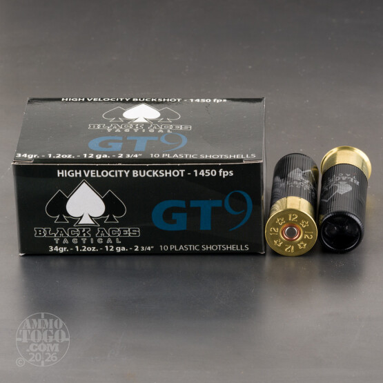 200rds – 12 Gauge Black Aces Tactical 2-3/4" 9 Pellets 00 Buckshot Ammo