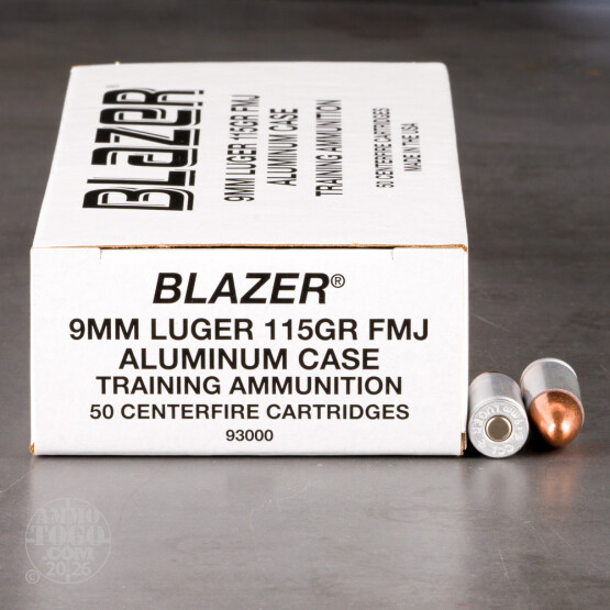 50rds – 9mm Blazer Aluminum 115gr. FMJ Ammo