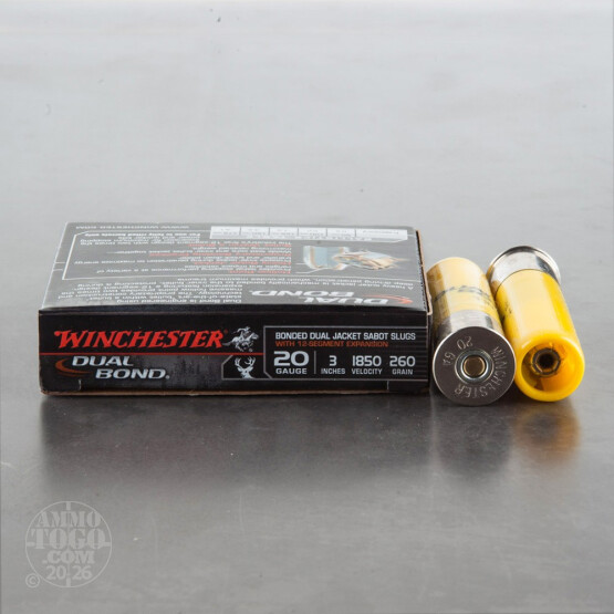 5rds - 20 Gauge Winchester Supreme Elite 3" 260gr. Dual Bond Sabot Slug Ammo