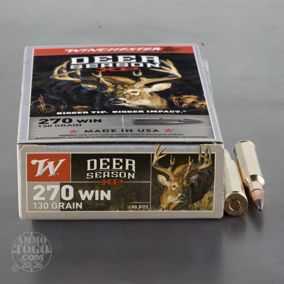 20rds – 270 Winchester Deer Season 130gr. 130 Grain Extreme Point PT Ammo