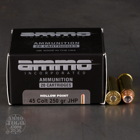 20rds – 45 Colt Ammo Inc. 250gr. JHP Ammo
