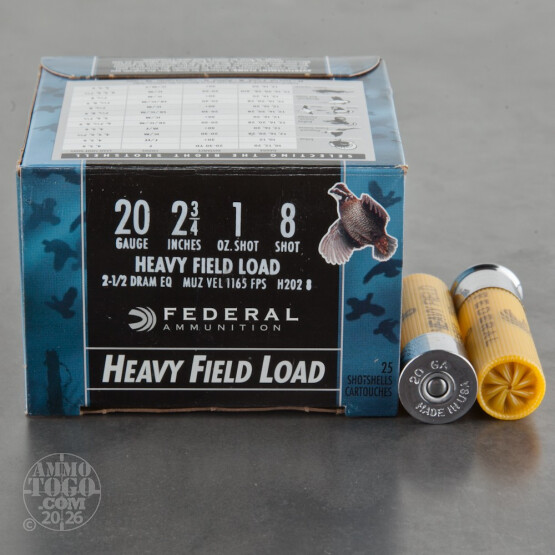 25rds - 20 Gauge Federal Game Shok 2 3/4" 1oz. #8 Shot Ammo