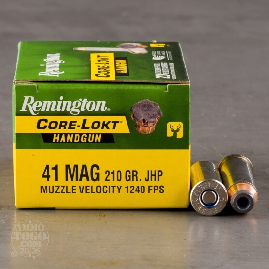 20rds – 41 Remington Mag Remington HTP 210gr. JSP Ammo