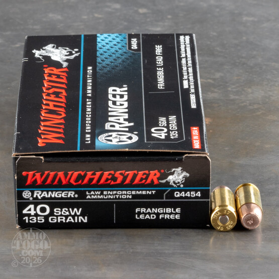 500rds – 40 S&W Winchester Ranger 135gr. Frangible Ammo