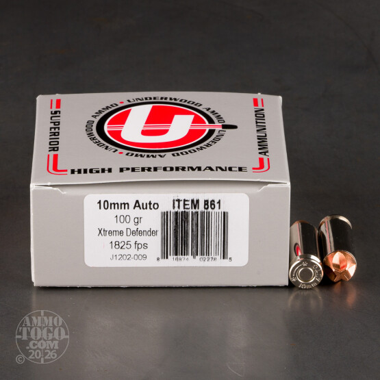 20rds – 10mm Underwood 100gr. Xtreme Defender Ammo