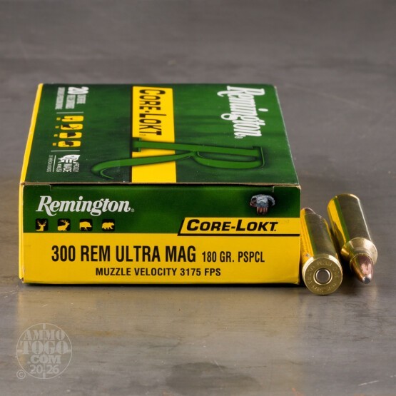 20rds – 300 RUM Remington Core-Lokt 180gr. PSP Ammo