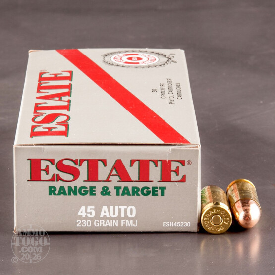 50rds – 45 ACP Estate 230gr. FMJ Ammo
