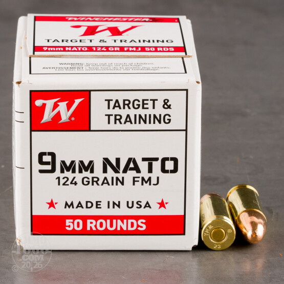 1000rds – 9mm NATO Winchester 124gr. FMJ Ammo