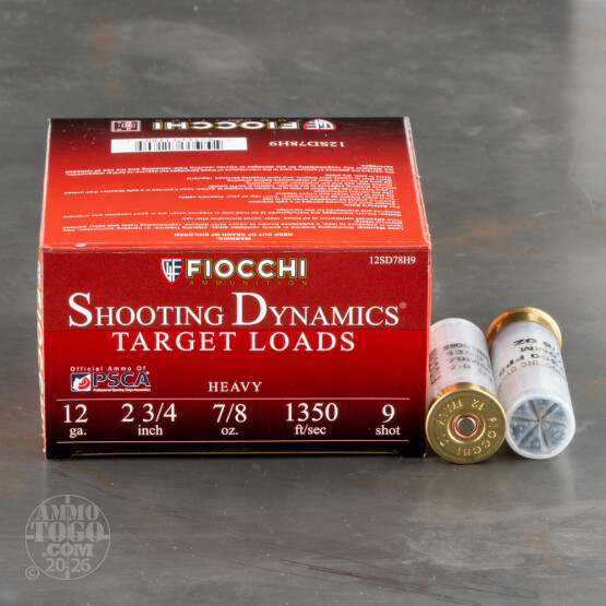 250rds – 12 Gauge Fiocchi 2 3/4" 7/8oz. #9 Shot Ammo