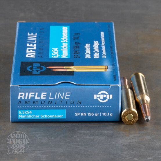 20rds – 6.5x54 Mannlicher-Schoenauer Prvi Partizan 156gr. SPRN Ammo