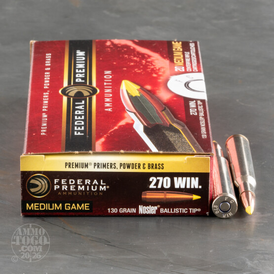 20rds - 270 Win. Federal Vital-Shok 130gr. Nosler Ballistic Tip Ammo