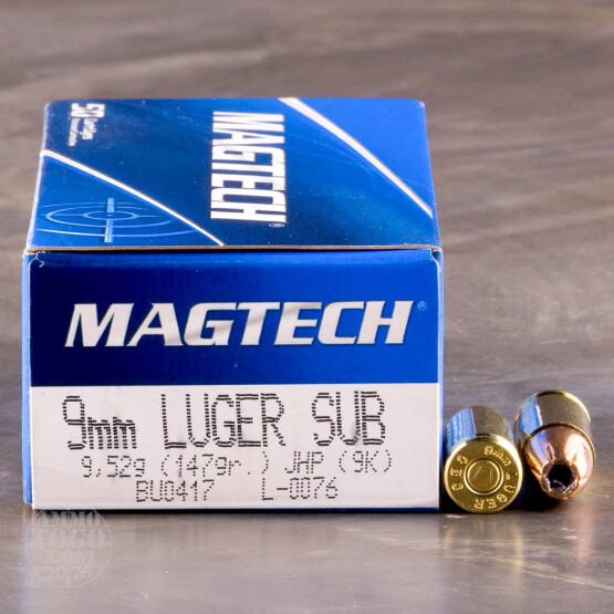 1000rds – 9mm Magtech Subsonic 147gr. JHP Ammo