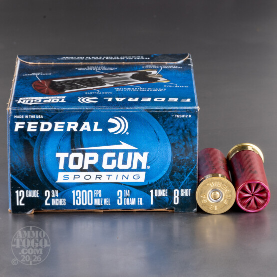 250rds – 12 Gauge Federal Top Gun 2-3/4" 1oz. #8 Shot Ammo