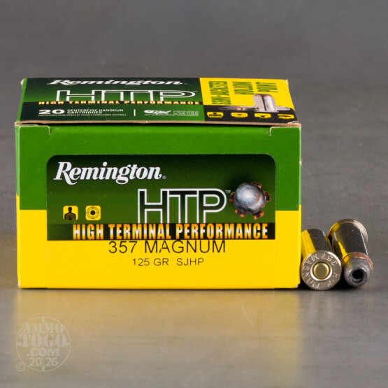 20rds – 357 Magnum Remington HTP 125gr. SJHP Ammo