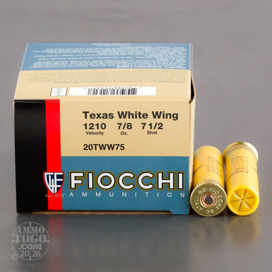 250rds – 20 Gauge Fiocchi Texas Dove Load 2-3/4" 7/8 oz. #7.5 Shot Ammo