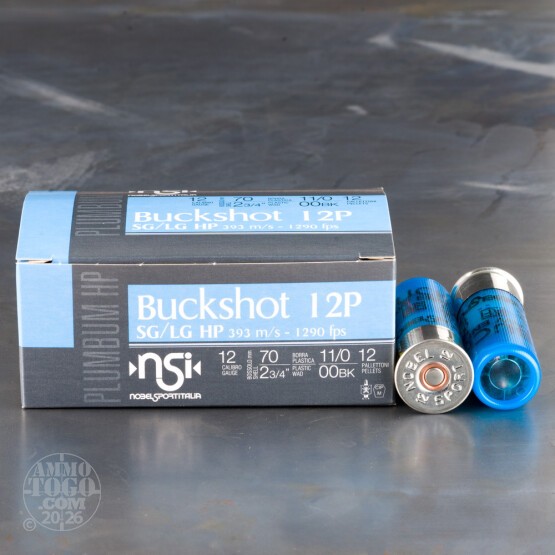 250rds - 12 Gauge NobelSport LE 2 3/4 12 Pellet 00 Buckshot Ammo