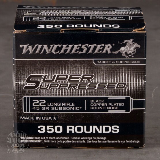 1400rds – 22 LR Winchester Super Suppressed 45gr. CPRN Ammo