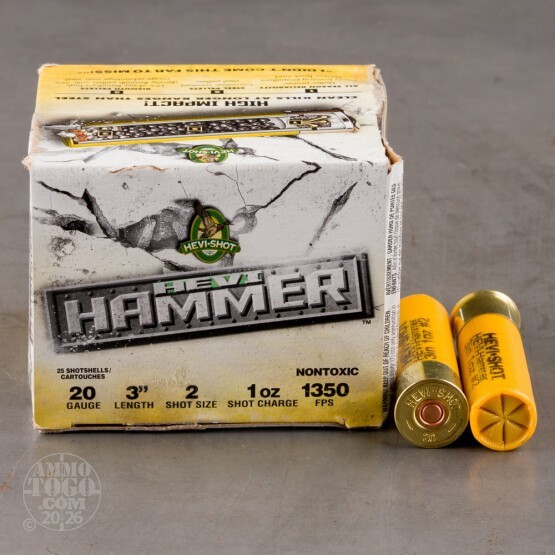 25rds – 20 Gauge Hevi-Hammer 3" 1oz. #2 Steel/Bismuth Shot Ammo