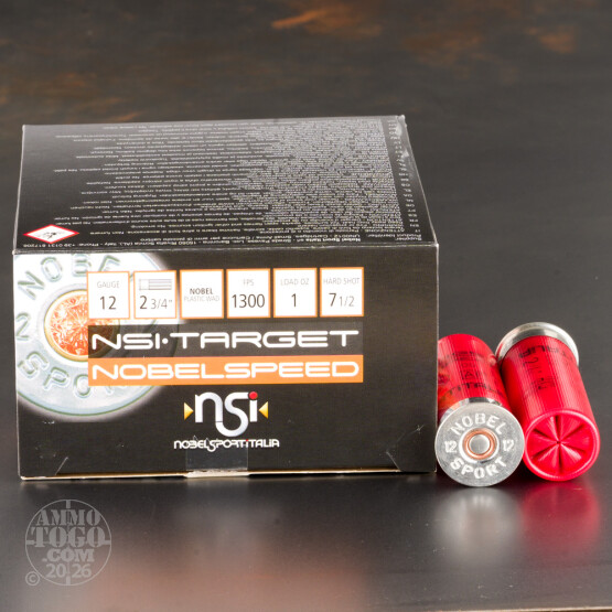 250rds - 12 Gauge NSI NobelSpeed 2 3/4" 1oz. #7 1/2 Shot Ammo