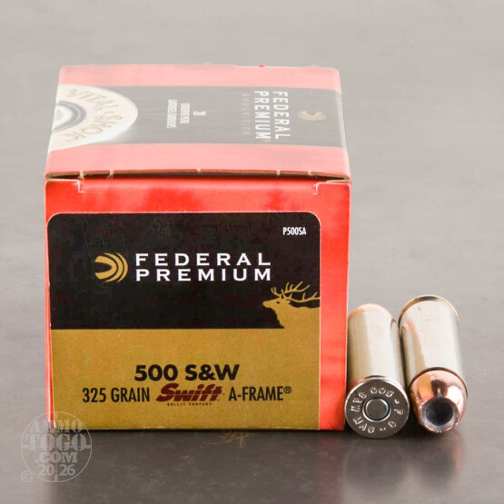 20rds - 500 S&W Federal Premium Vital Shok 325gr. Swift A-Frame Ammo