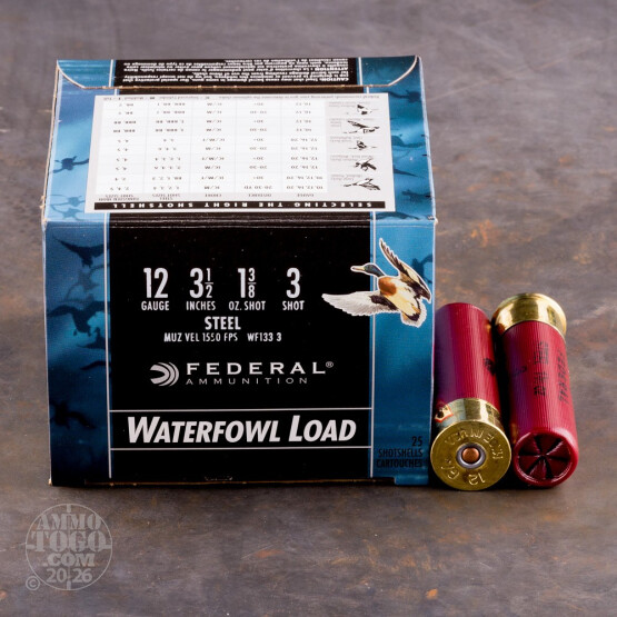 25rds - 12 Ga. Federal Speed-Shok 3 1/2" 1 3/8oz #3 Steel Shot