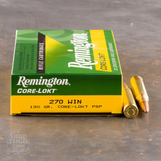 20rds - 270 Win Remington 130gr. Core-Lokt Soft Point Ammo