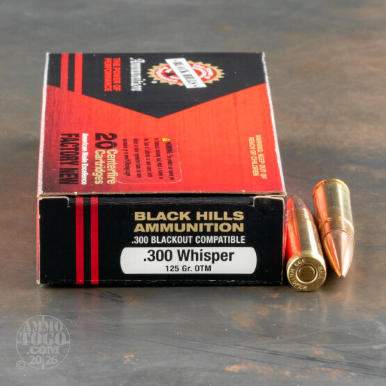 500rds – 300 AAC Blackout Black Hills 125gr. OTM Ammo