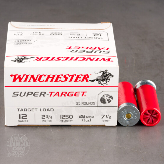 25rds – 12 Gauge Winchester Super Target 2-3/4" 1oz. #7.5 Shot Ammo