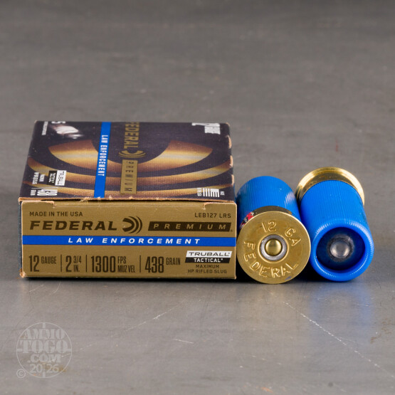 250rds – 12 Gauge Federal LE Tactical TruBall 2-3/4" 1oz. Rifled Slug Ammo