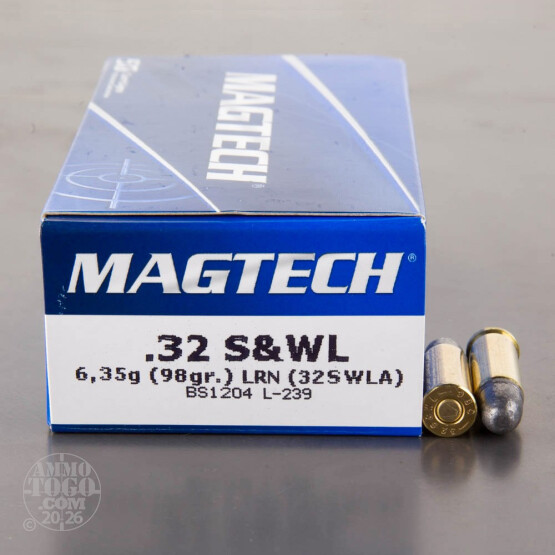 50rds - 32 S&W Long Magtech 98gr. Lead Round Nose Ammo