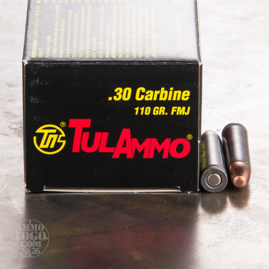 50rds - 30 Carbine Tula 110gr. FMJ Ammo