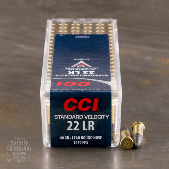 100rds – 22 LR CCI Standard Velocity 40gr. LRN Ammo