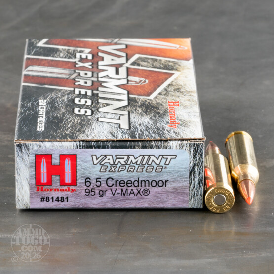 200rds – 6.5mm Creedmoor Hornady Varmint Express 95gr. V-MAX Ammo